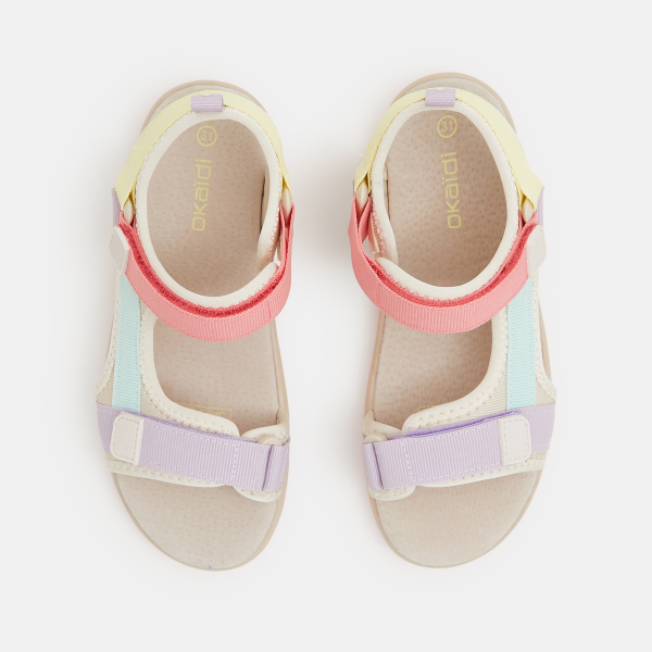 صندل قماش بشريط لاصق بألوان متعددة للفتيات